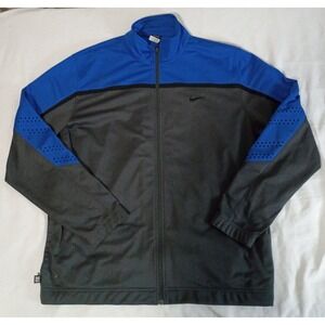 Nike Elite Basketball Jacket Mens XXL Blue Grey Dri-Fit Full Zip Track Warm Up